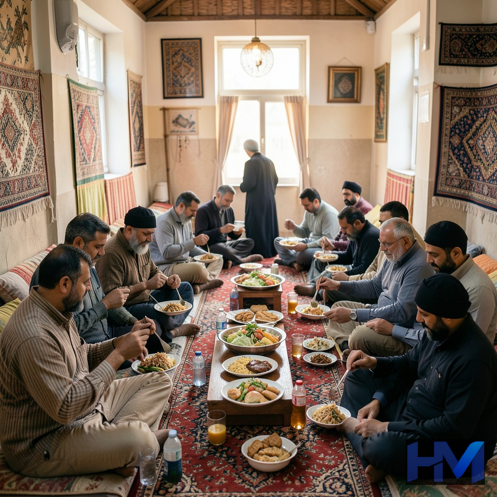 صحنه‌ای از خدمات‌رسانی و استراحت زائران در یک موکب اربعین