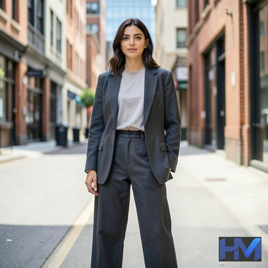 تصویری از استایل کژوال لوکس با ترکیب بلیزر و تی‌شرت باکیفیت.