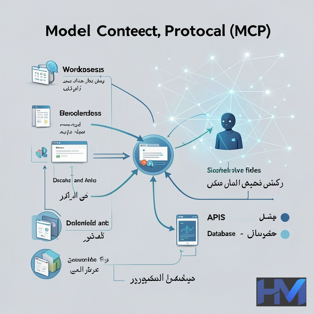 نمودار پروتکل MCP وردپرس و نحوه تعامل هوش مصنوعی با سایت