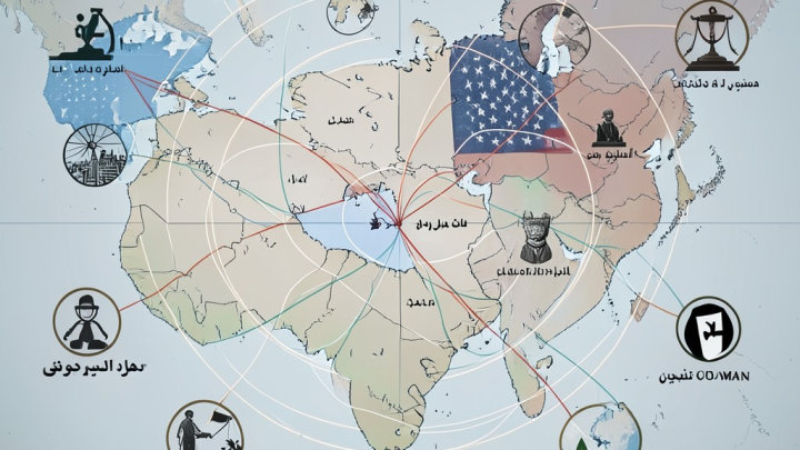نقشه نمادین مذاکرات پنهان ایران و آمریکا با حضور بازیگران منطقه‌ای
