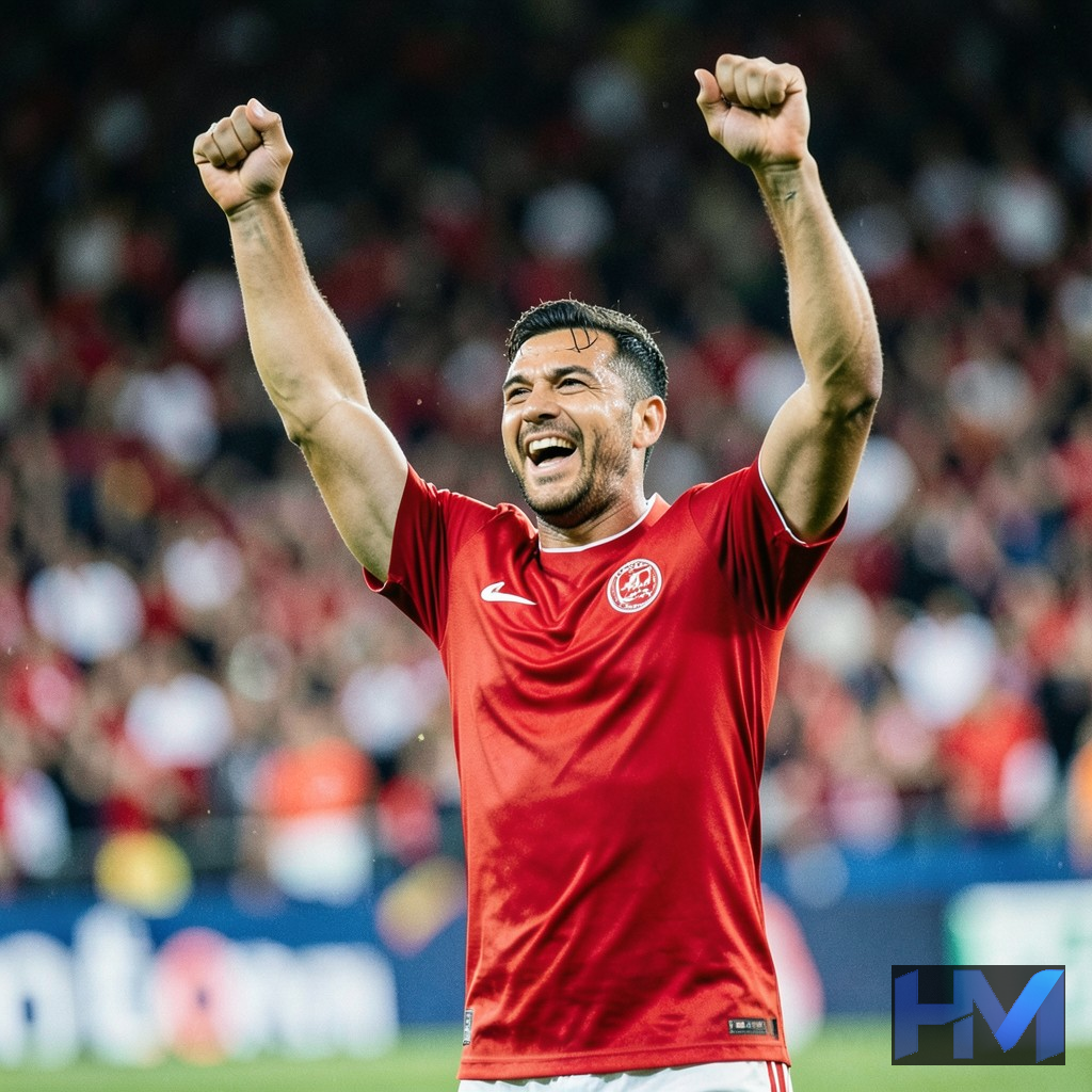 بازیکن پرسپولیس در حال جشن گرفتن گل