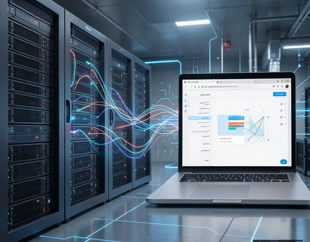 تصویری از جریان داده بهینه بین سرور و کلاینت در معماری React Server Components