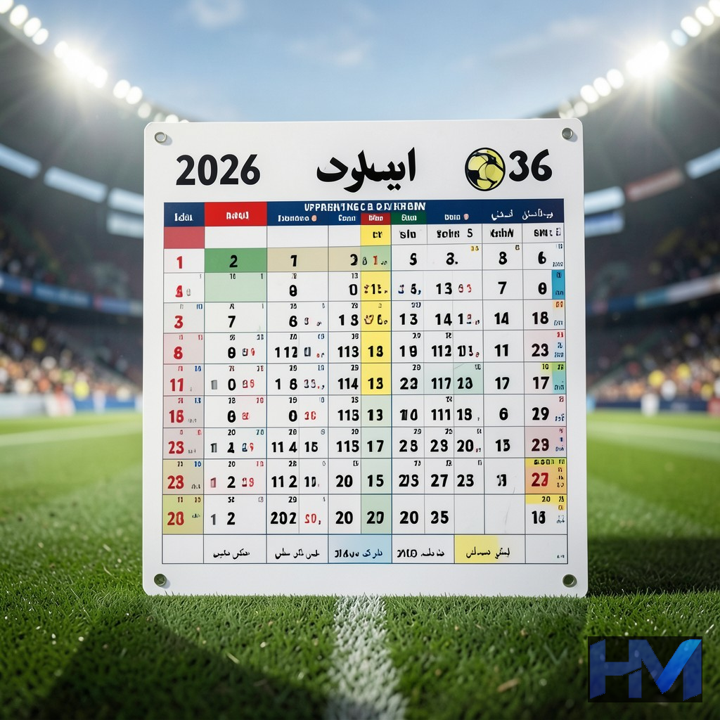 صفحه تقویم فوتبال 2026 با تاریخ‌های مهم لیگ برتر ایران
