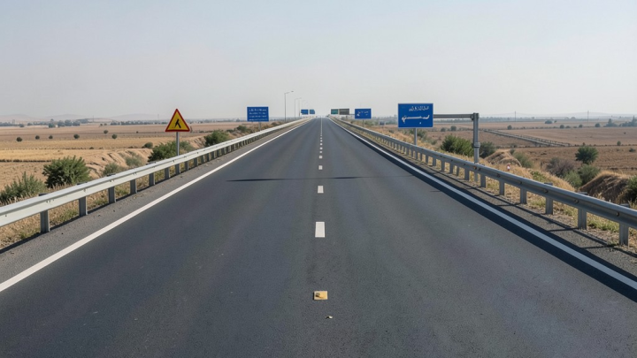 بزرگراهی با علائم ایمنی، نمادی از چالش‌های ایمنی جاده‌ای در ایران