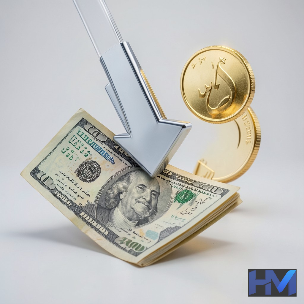 نماد کاهش ارزش دلار و افزایش قیمت طلا