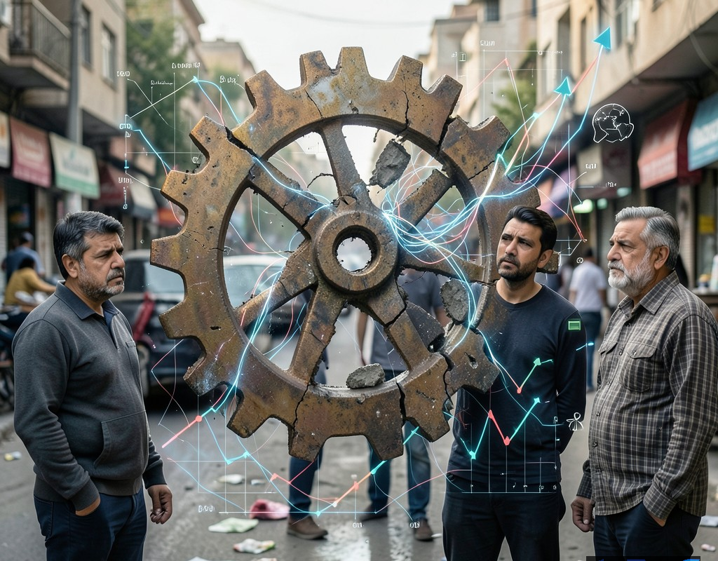 تصویری مفهومی از رکود اقتصاد ایران و افزایش نرخ بیکاری در سال ۱۴۰۵