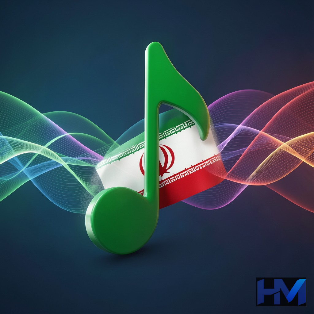 نماد موسیقی میهن‌پرستانه ایرانی با رنگ‌های پرچم