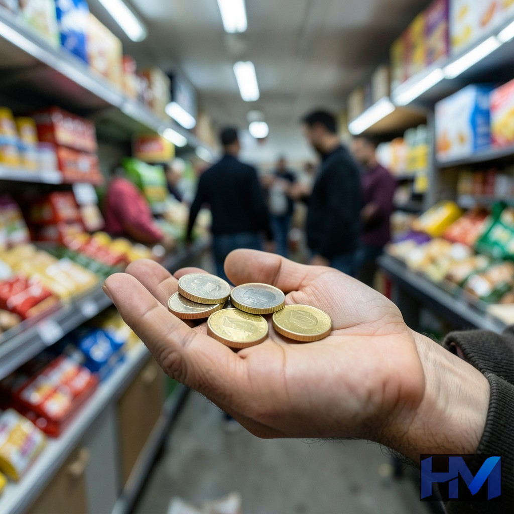 دستی که چند سکه را نگه داشته، نمادی از مشکلات معیشتی کارگران