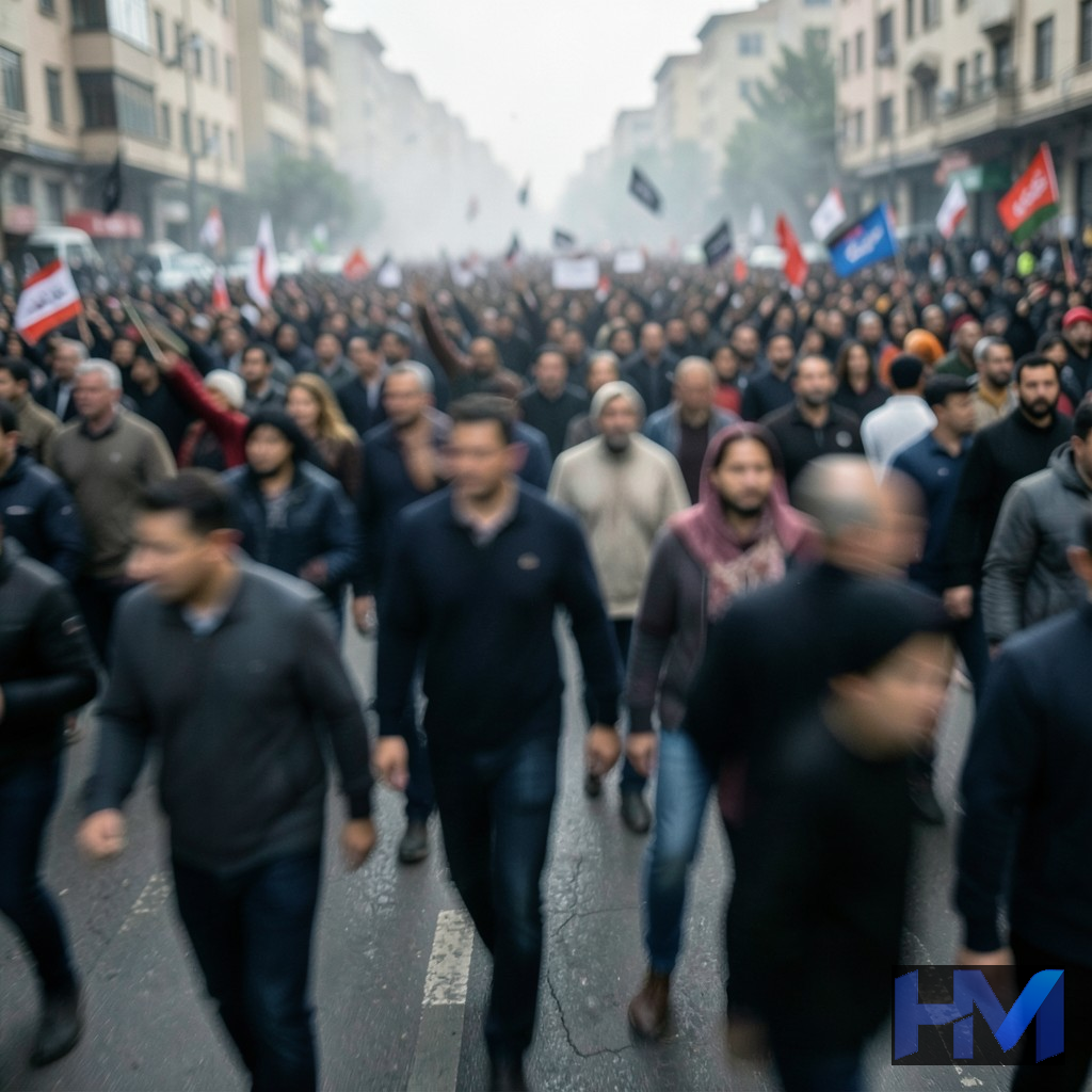 تصویری مفهومی از اعتراضات گسترده مردمی