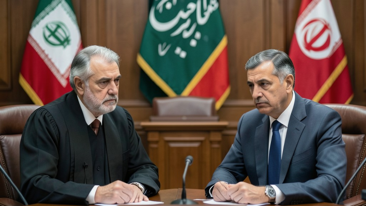 صحن مجلس ایران با نمادی از تنش سیاسی و تهدید به استیضاح وزیر خارجه