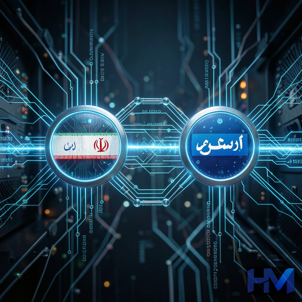 شبکه دیجیتالی امن که همکاری سایبری ایران و روسیه را نشان می‌دهد.