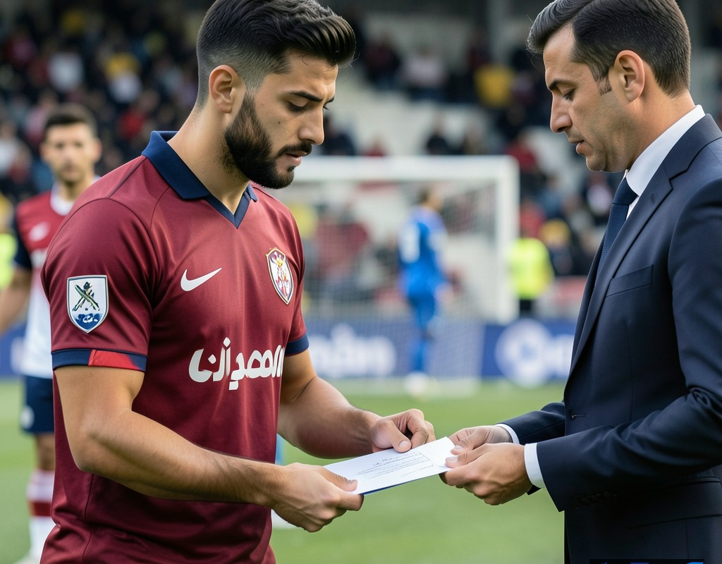 دانیال ایری در حال امضای قرارداد با باشگاه پرسپولیس