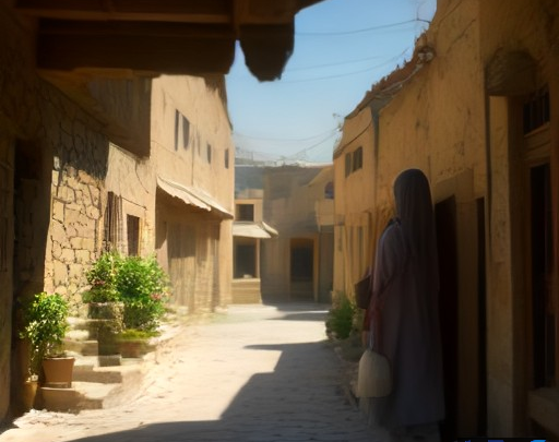 تصویری مفهومی از روستایی در جنوب لبنان با نشانه‌های مقاومت و آرامش نسبی در کنار تنش‌های پنهان.
