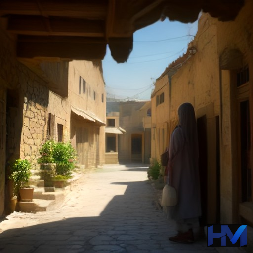 تصویری مفهومی از روستایی در جنوب لبنان با نشانه‌های مقاومت و آرامش نسبی در کنار تنش‌های پنهان.