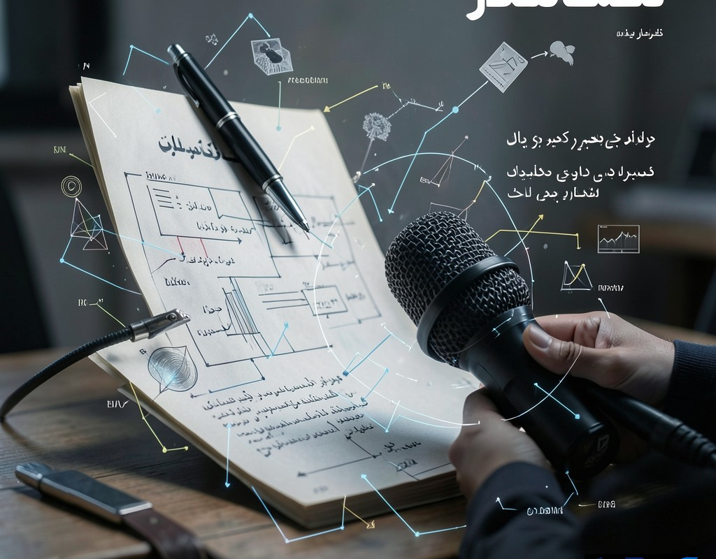 تصویری مفهومی از چالش‌ها و پیچیدگی‌های حرفه خبرنگاری در ایران