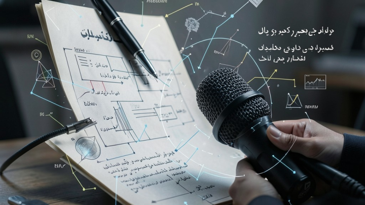 تصویری مفهومی از چالش‌ها و پیچیدگی‌های حرفه خبرنگاری در ایران