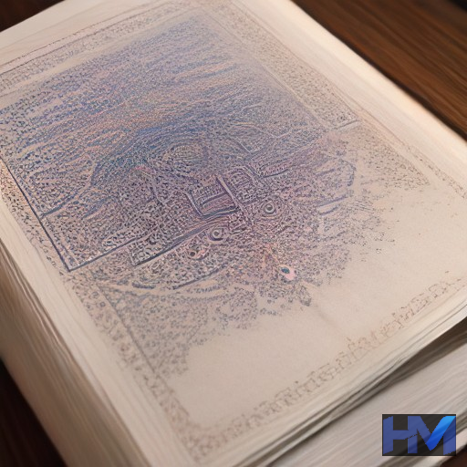 کتابی باز با خطاطی فارسی زیبا در پس‌زمینه کتابخانه‌ای از رمان‌های ایرانی