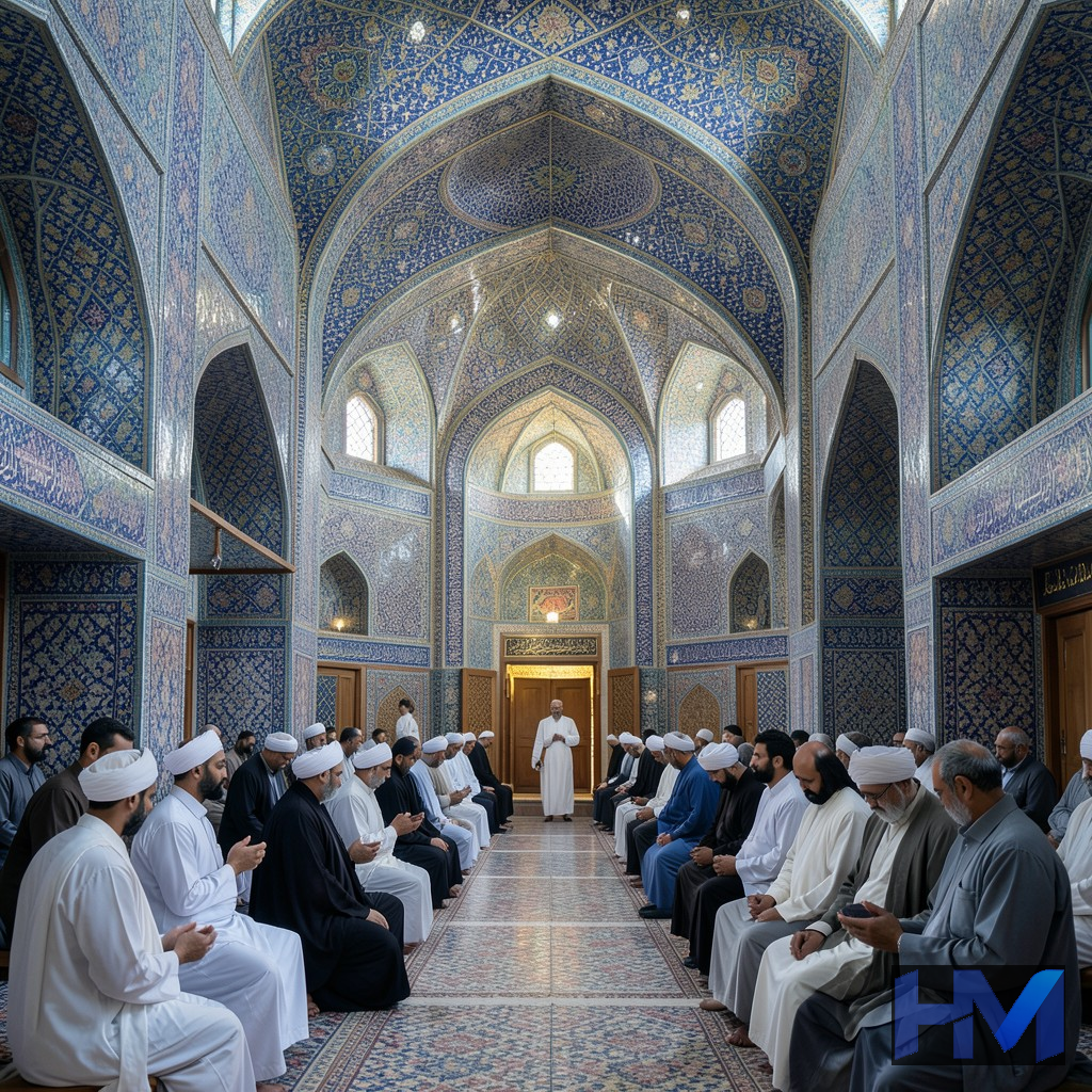 تصویری باشکوه از فضای داخلی حرم امام رضا (ع) با زائران مختلف از جمله اردو زبانان.