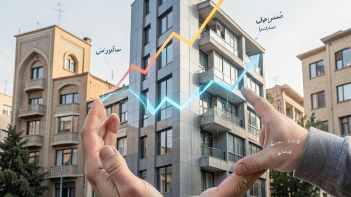 تصویری مفهومی از سیاست‌های جدید دولت ایران در بازار مسکن و تاثیر آن بر خانه‌ها و شهرسازی
