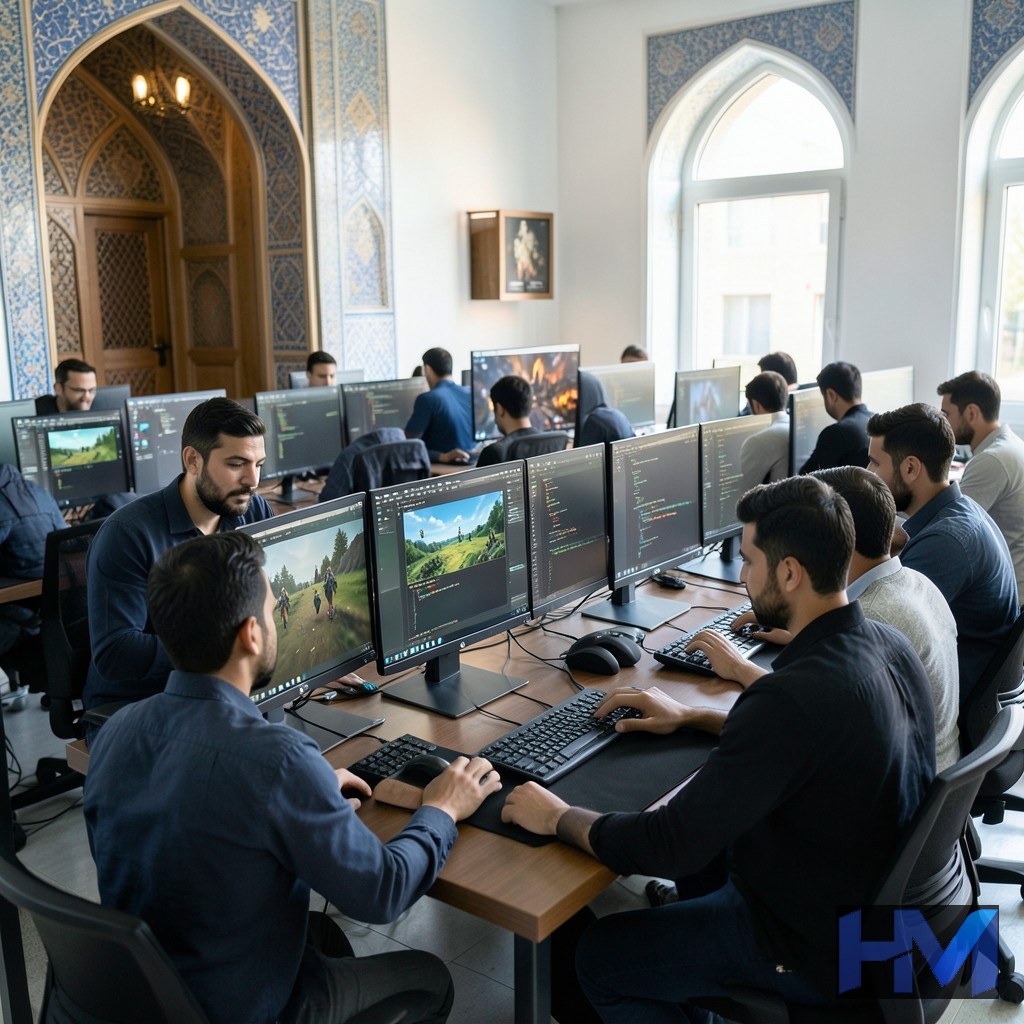 تیمی از توسعه‌دهندگان بازی ایرانی در حال کار بر روی یک پروژه