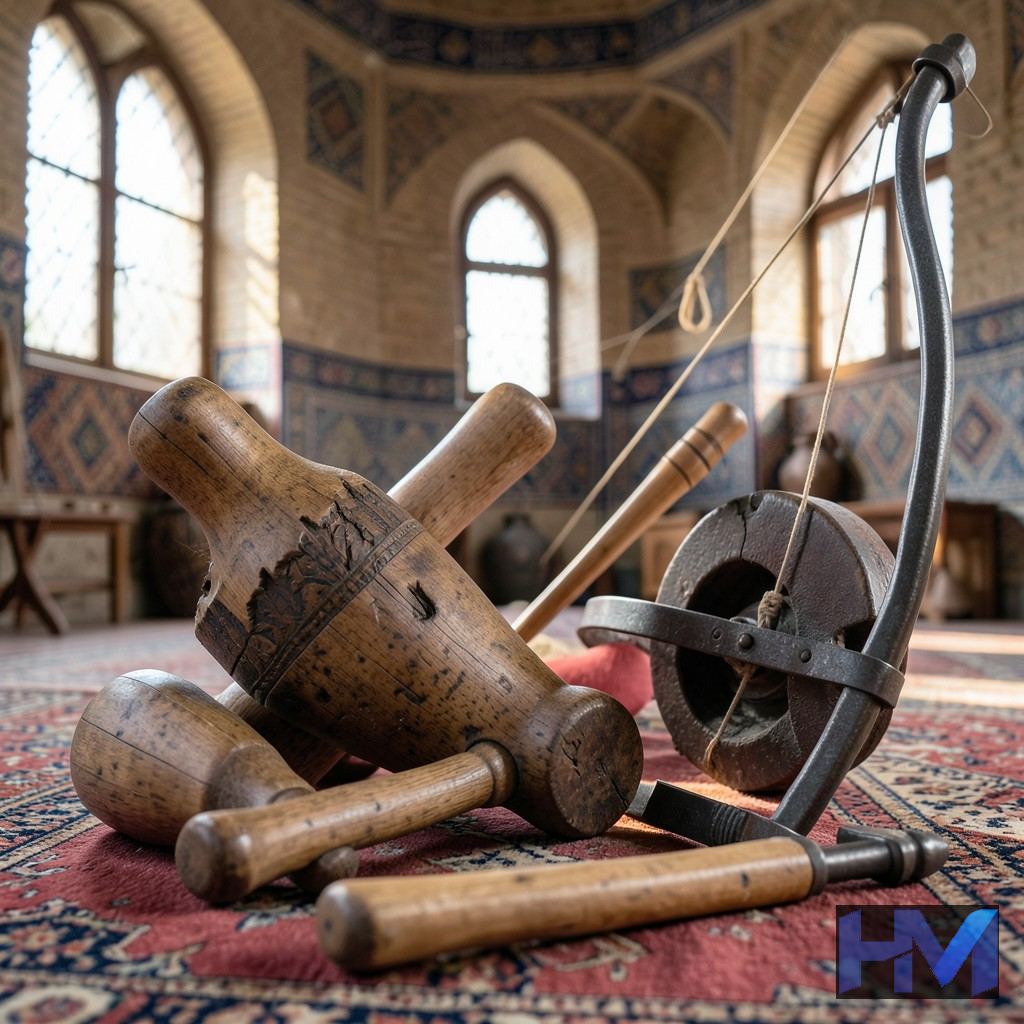 نمایی از زورخانه سنتی، مهد پرورش پهلوانان ایرانی
