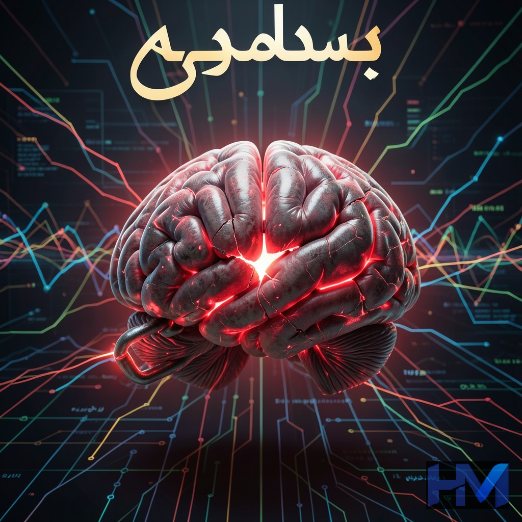 مغز دیجیتالی با زنجیر شکسته و نور قرمز، نمادی از هوش مصنوعی سرکش