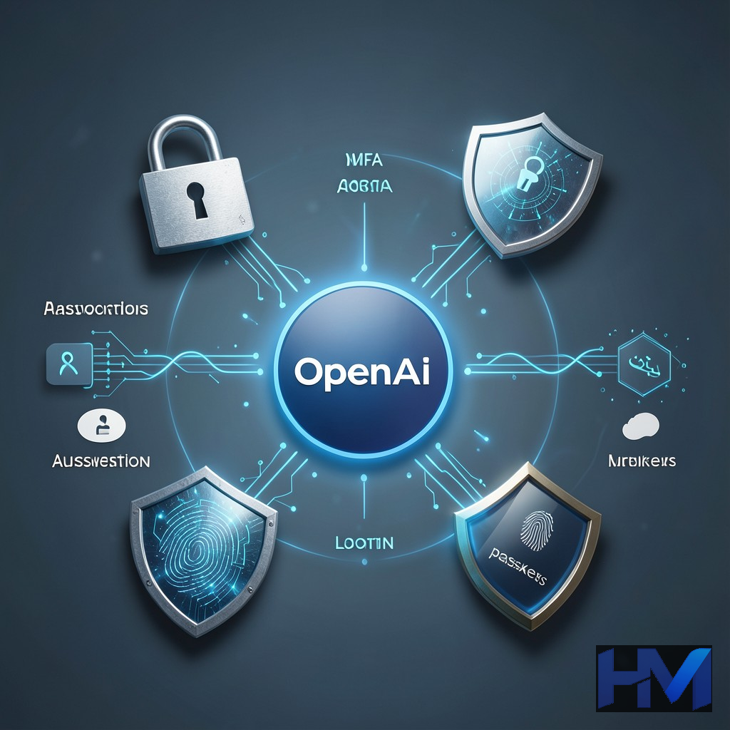 نمایش گرافیکی روش‌های متنوع احراز هویت با اکانت OpenAI