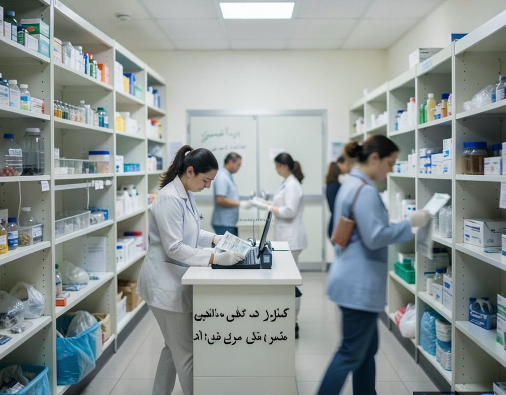 تصویری مفهومی از چالش‌های نظام سلامت ایران شامل کمبود دارو و گرانی درمان