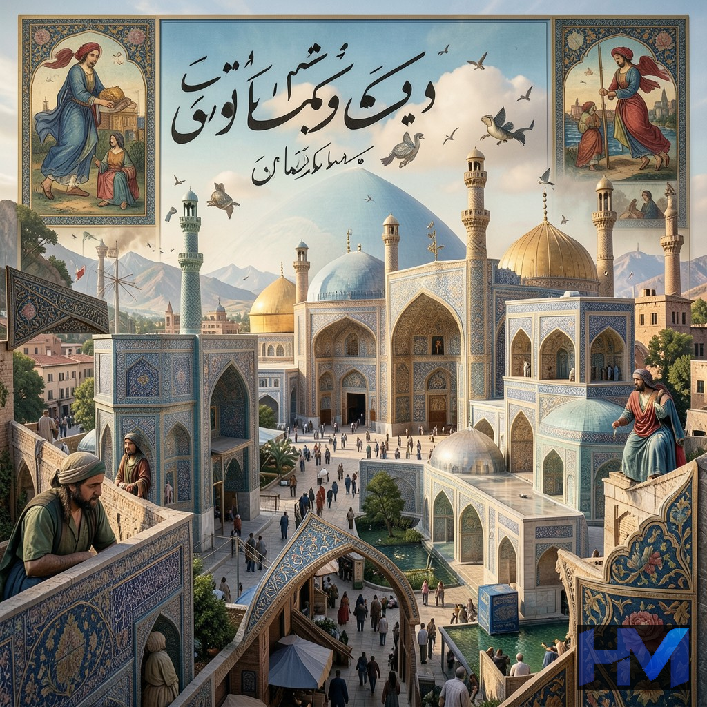 تصویری از نفوذ جهانی فرهنگ ایرانی با خطاطی و نقوش معماری