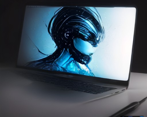 مک‌بوک پرو آینده با نمایشگر OLED در حال نمایش یک طرح گرافیکی