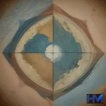 نقشه مفهومی خاورمیانه با اشکال هندسی انتزاعی که نشان‌دهنده تنش میان دو نیروی متخاصم است.