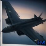 نمایی از بمب‌افکن B-1B لنسر در پایگاه هوایی، با نمادهایی از تهدیدات دیجیتالی و پهپادی در پس‌زمینه