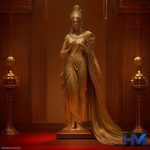 تندیس طلایی جایزه سینمایی در یک مراسم باشکوه